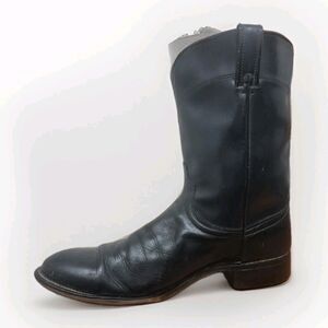Vintage Laredo Black Leather Roper Boots Men's 10D Made in USA Style 37354